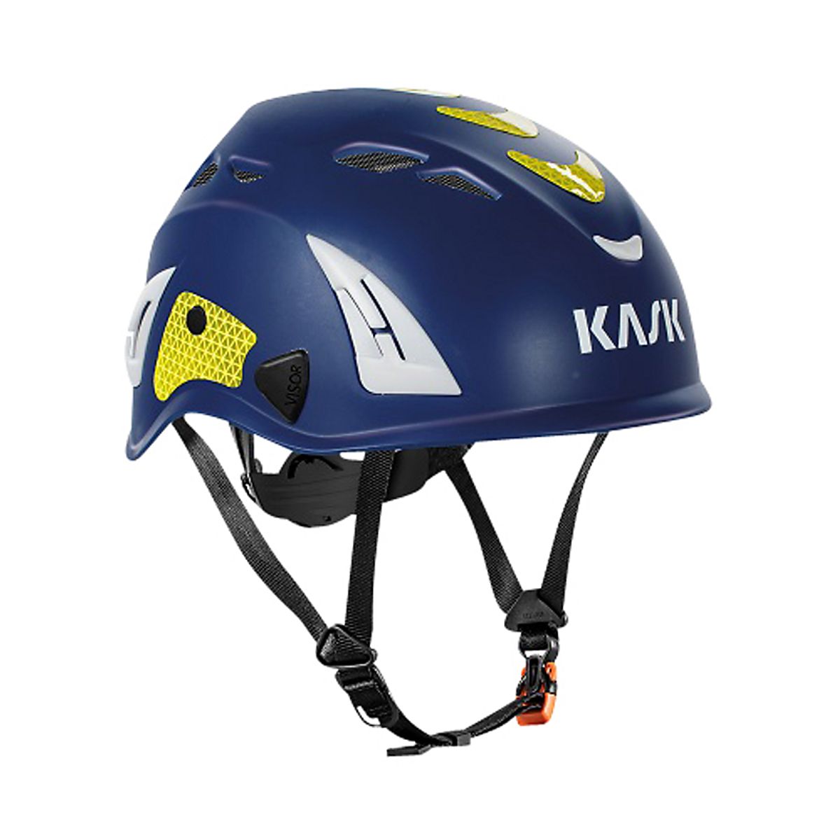 KASK sikkerhedshjelm blå/gul Superplasma AQ Hi-Viz, m/ventilation & hagerem, EN 397