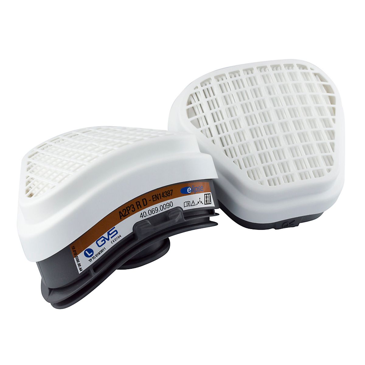 GVS Elipse gasfilter A2P3 Gas- & dampfilter til GVS A2P3 halvmaske - pakke a 2stk