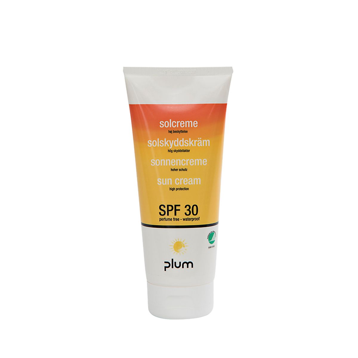 Plum solcreme 200ml faktor 30, Uden parfume, beskyt. mod UVA + UVAB stråler, svanemærket