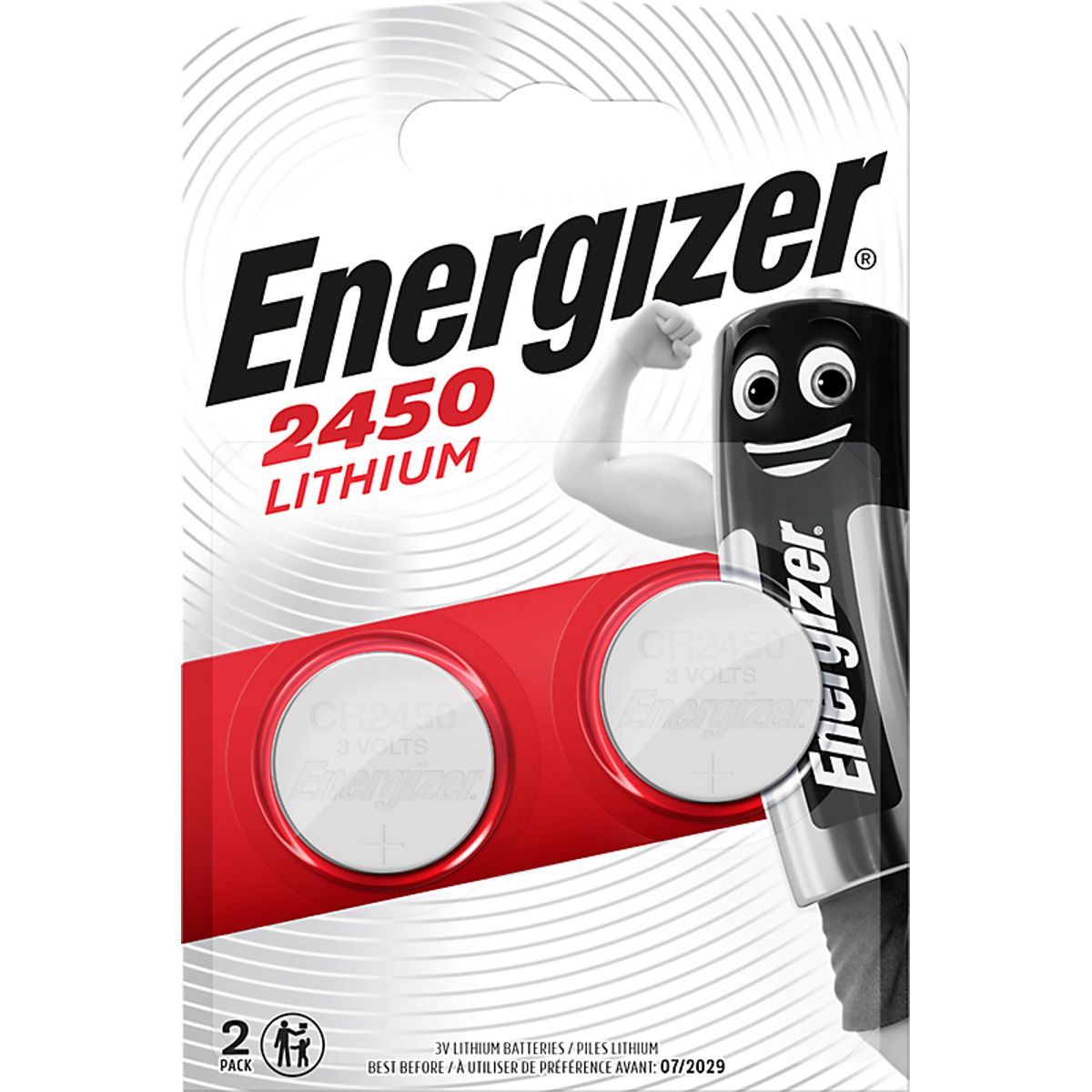 Energizer batteri 3V CR2450 lithium - pakke a 2stk