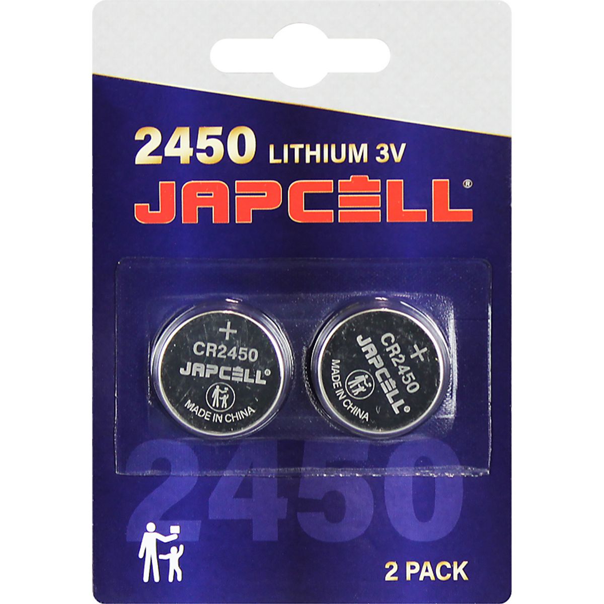 Japcell batteri 3,0V CR2450 lithium - pakke a 2stk