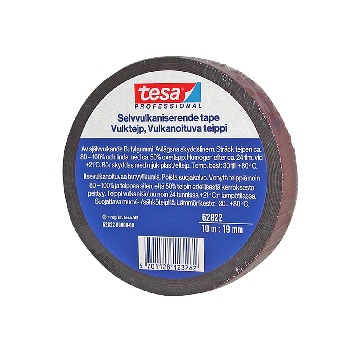 tesa tætningstape 10mx19mm PRO 62822, selvvulkaniserende tape af butylgummi, sort