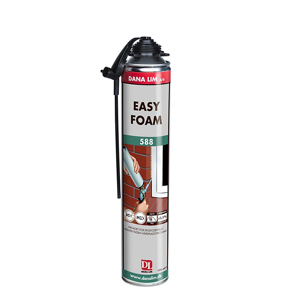 Dana Lim Easy Foam 588. Hvid 1-komponent elastisk PU-fugeskum. 700ml