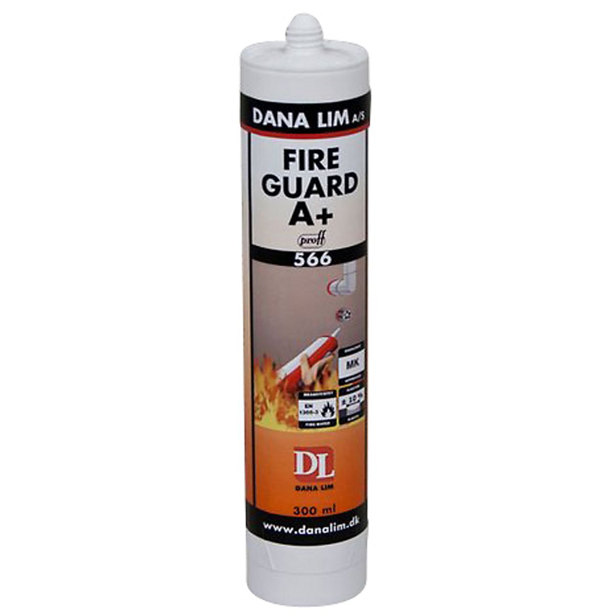 Fire Guard A+ 566 Hvid Brandacryl til fugning af rørgennemføringer - 300 ml