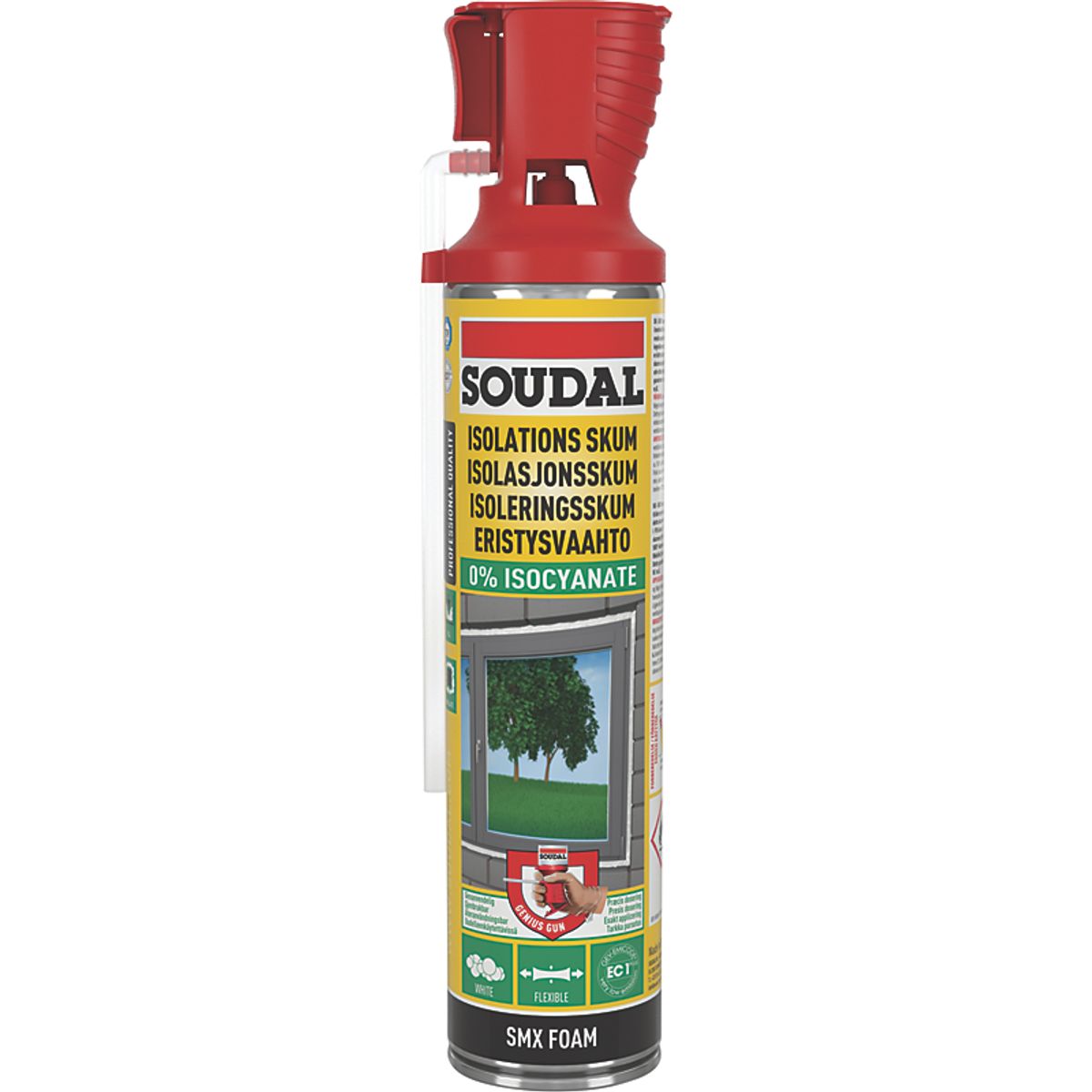 Soudal isoleringsskum 500ml Soudafoam SMX Genius, miljøvenlig, Kræver ikke epoxycertif.