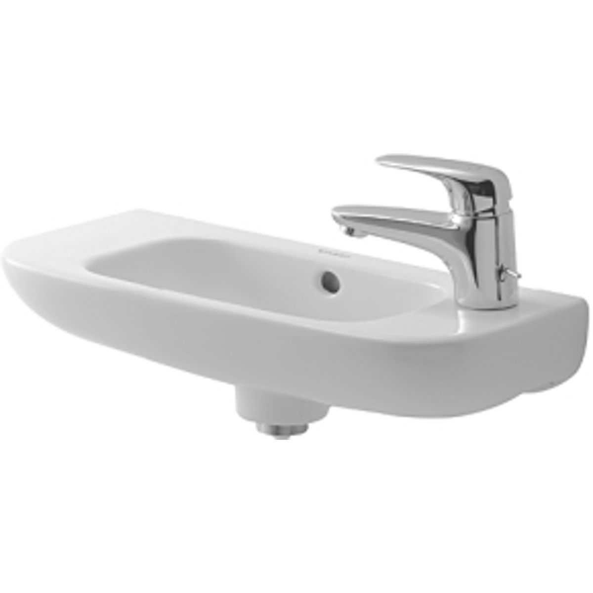 Duravit D-code håndvask 500x220 mm. Hanehul i højre side