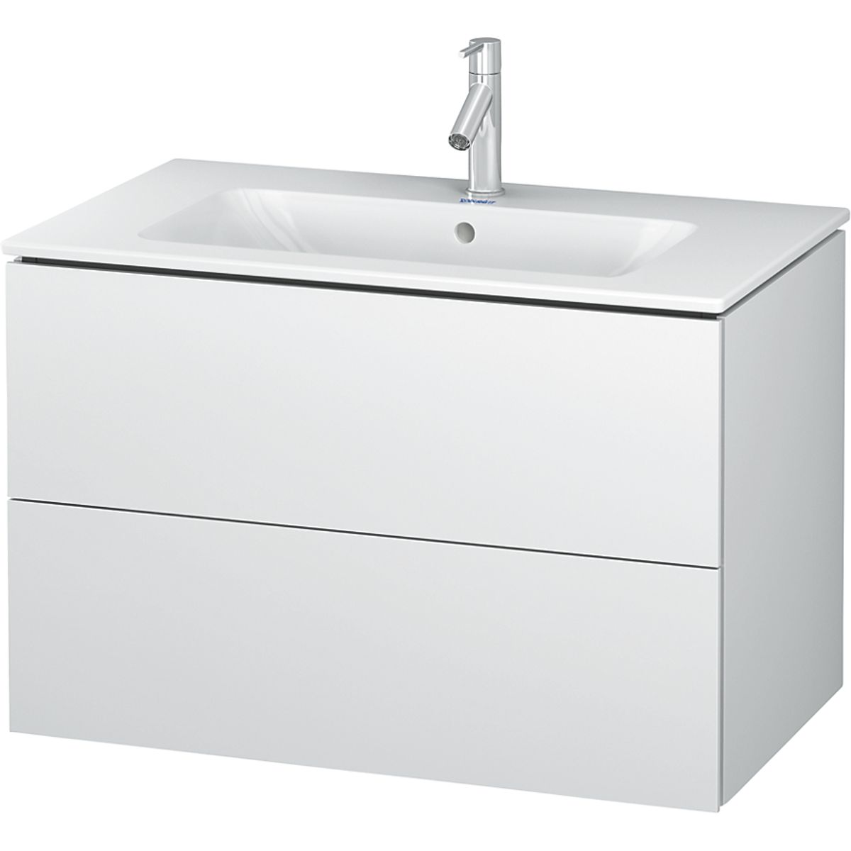 Duravit L-Cube vaskeskab med 2 skuffer. 820x 481 mm. Hvid højglans. Passer til Starck vask 635411000