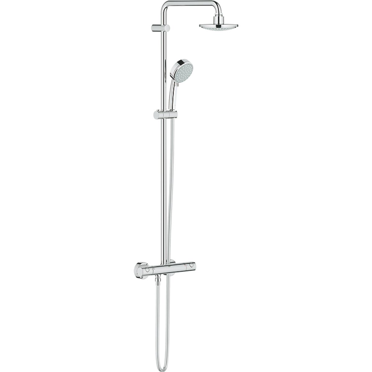 GROHE New Tempesta Cosmopolitan 160 Brusesystem med termostat til vægmontering. Krom