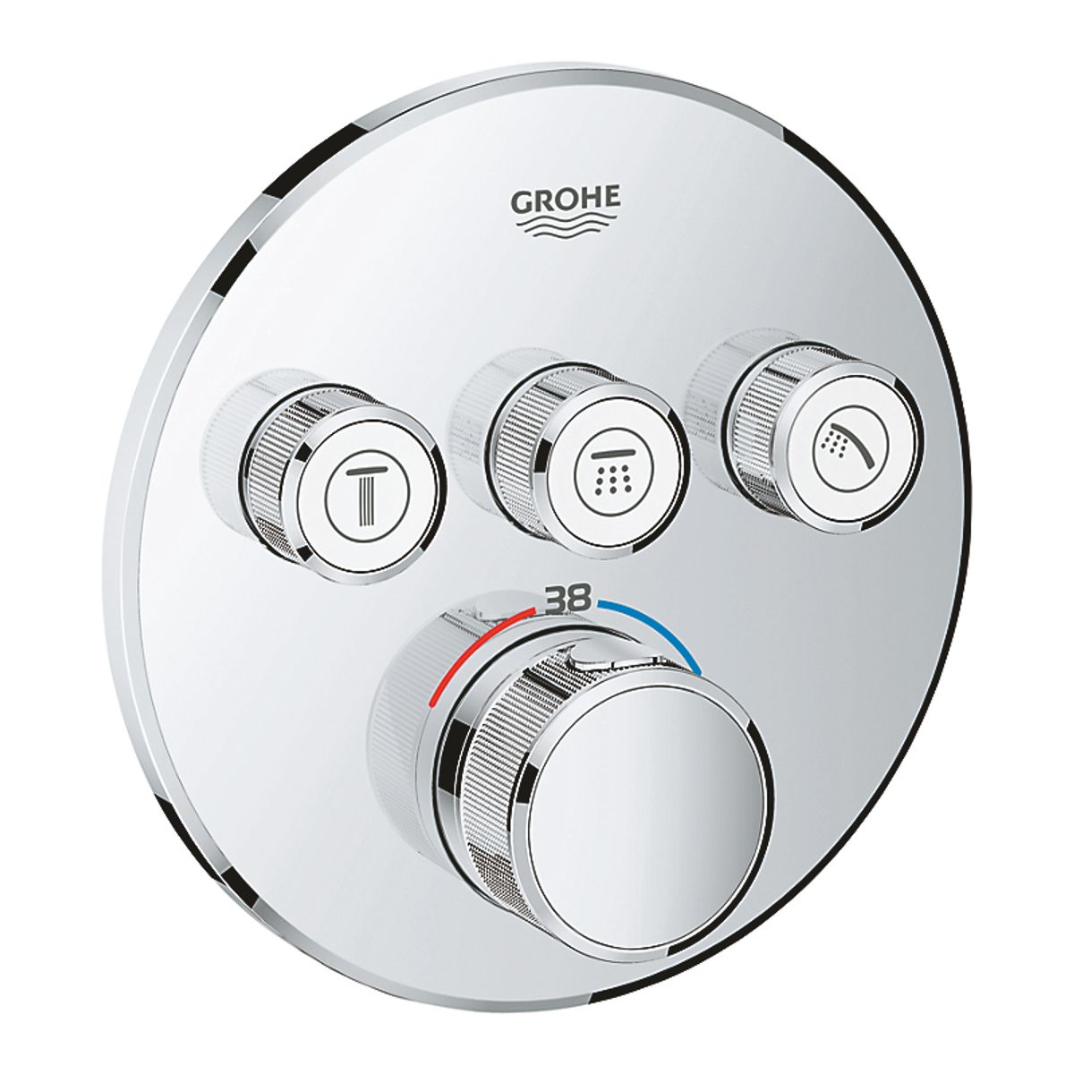 GROHE Smartcontrol termostat 3 funktioner til indbygning. Rund