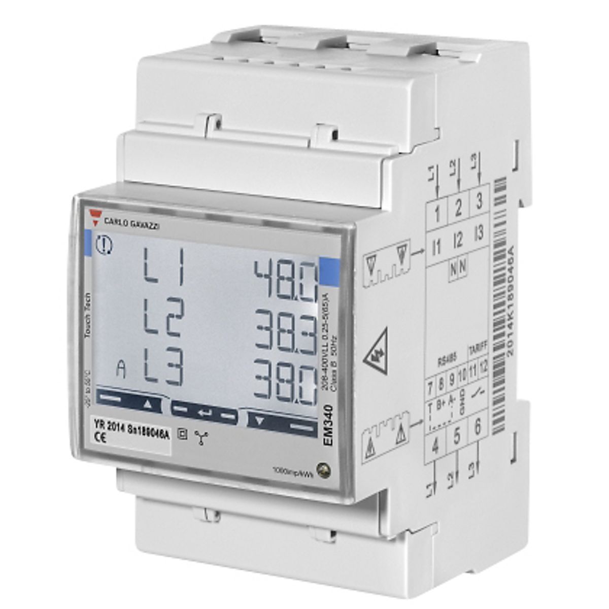 Måler kwh 65a dir.3f rs485 modbus