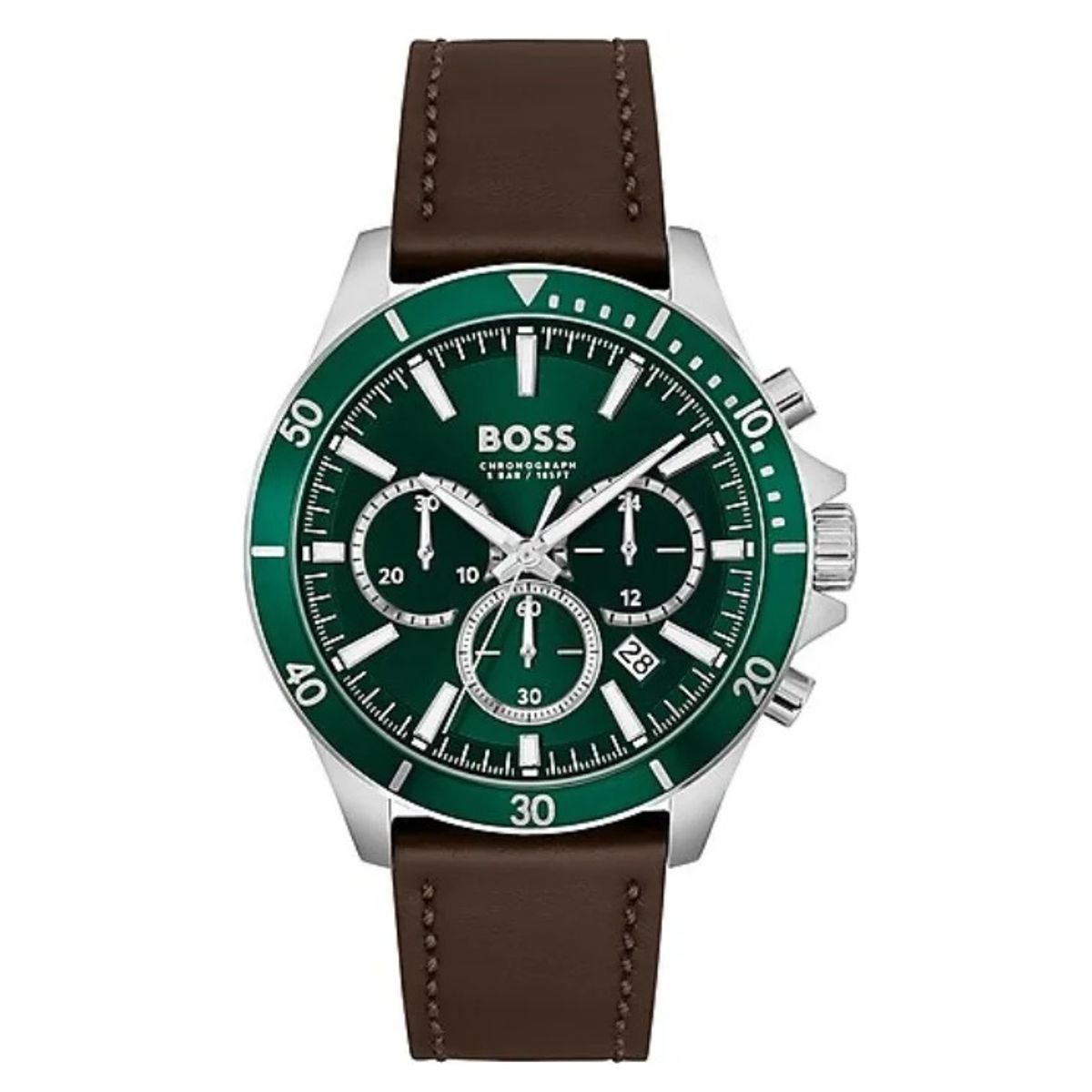 HUGO BOSS Chronograph Green Leather Herreur HB1514098