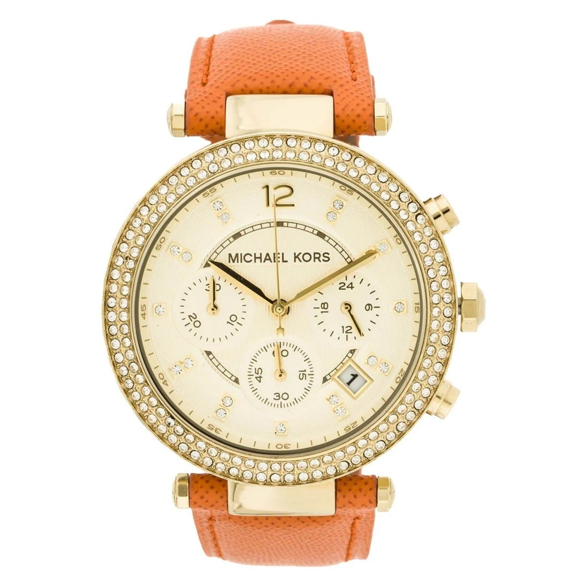 Michael Kors Parker Gold Dial Orange Leather MK2279