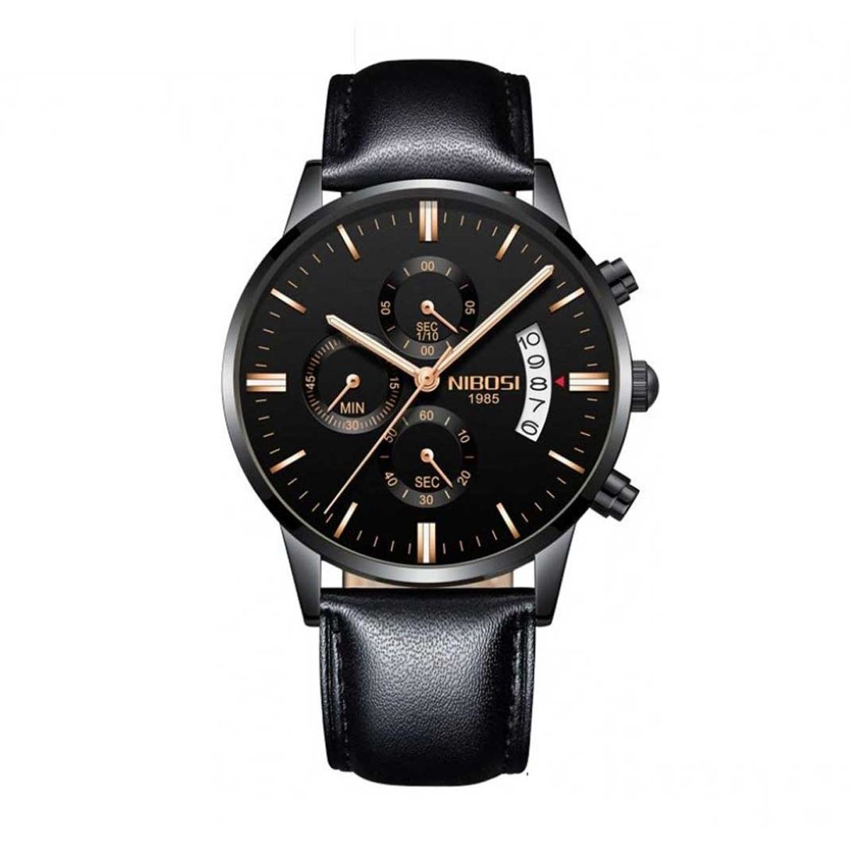 NIBOSI Black Leather Herreur