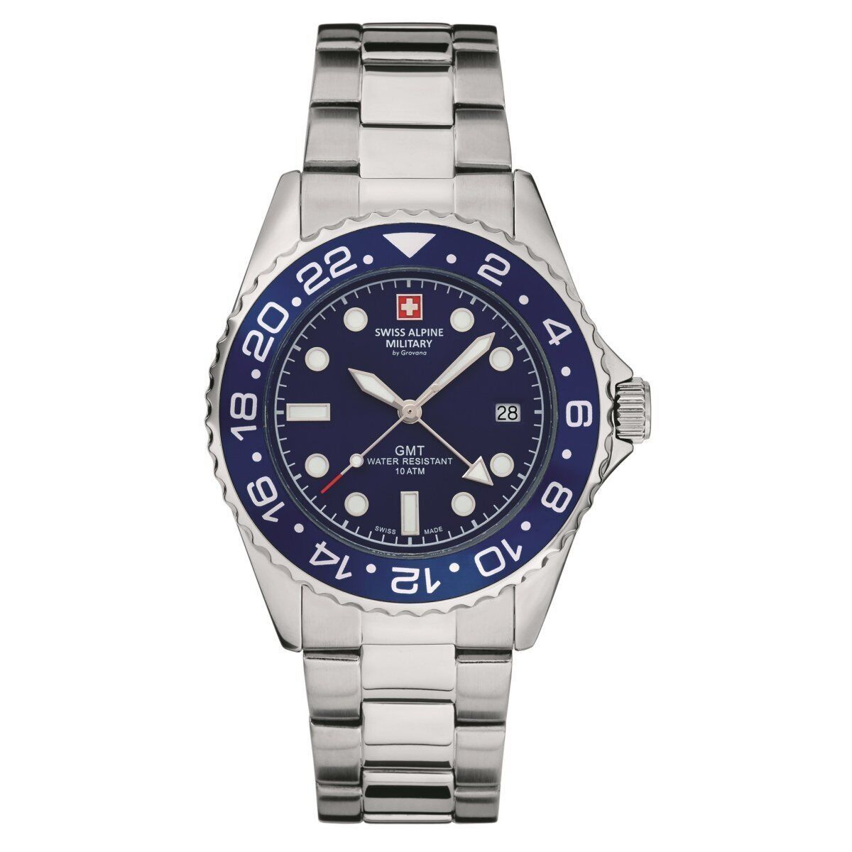 Swiss Alpine Military GMT Blue Herreur