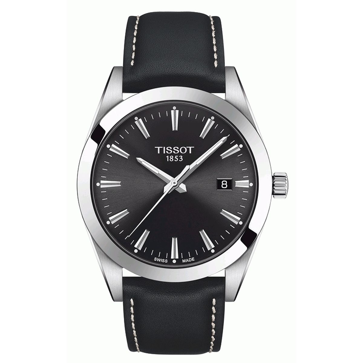 TISSOT Gentlemen Black Leather Herreur