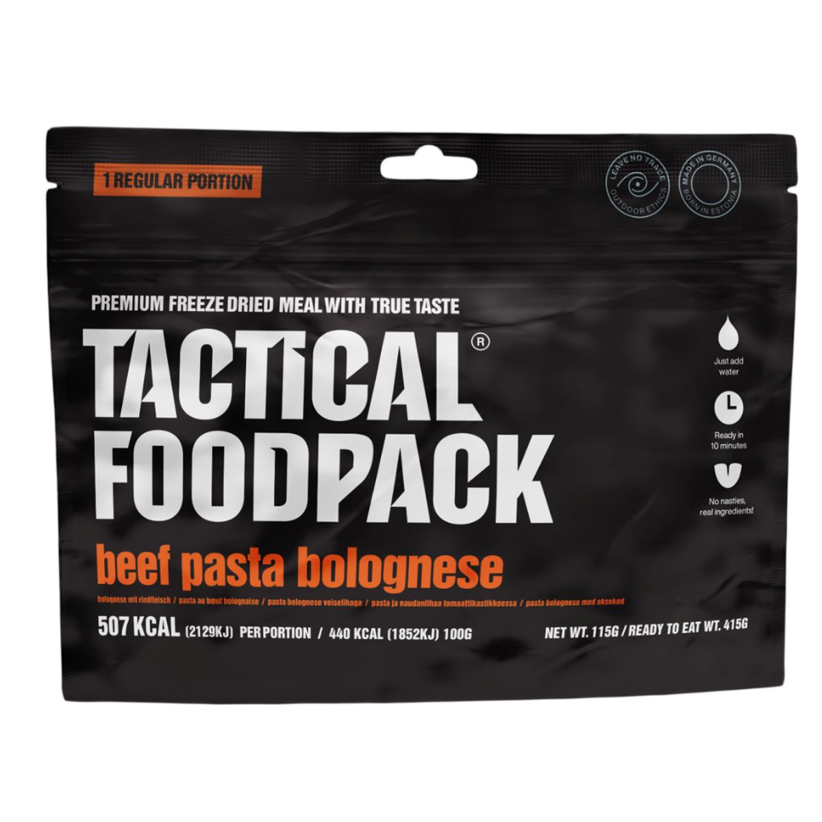 Frysetørret mad - Spaghetti Bolognese - Tactical Foodpack®