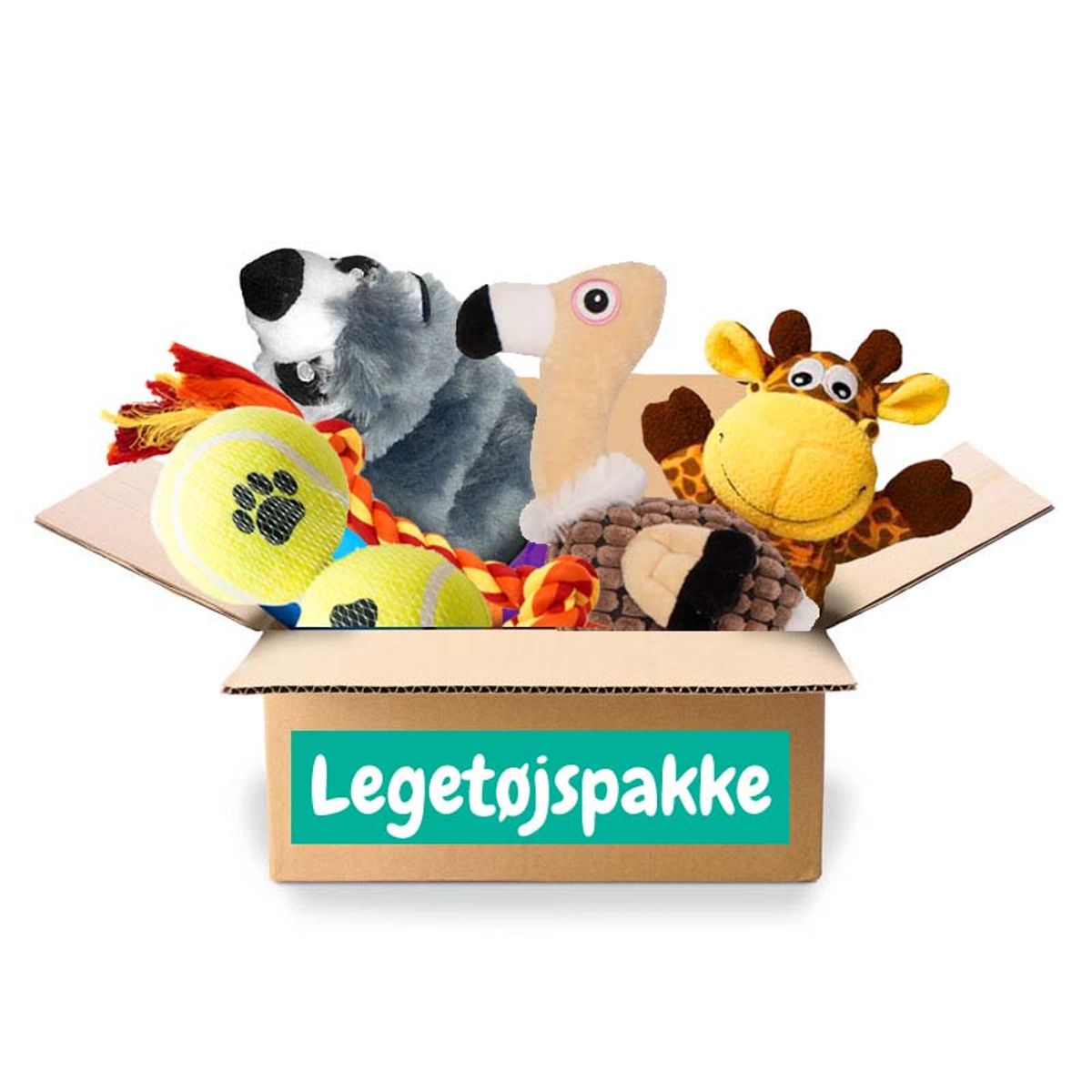 Legetøjspakke til hunde-Xtra lille hund fra 0-3 kg.