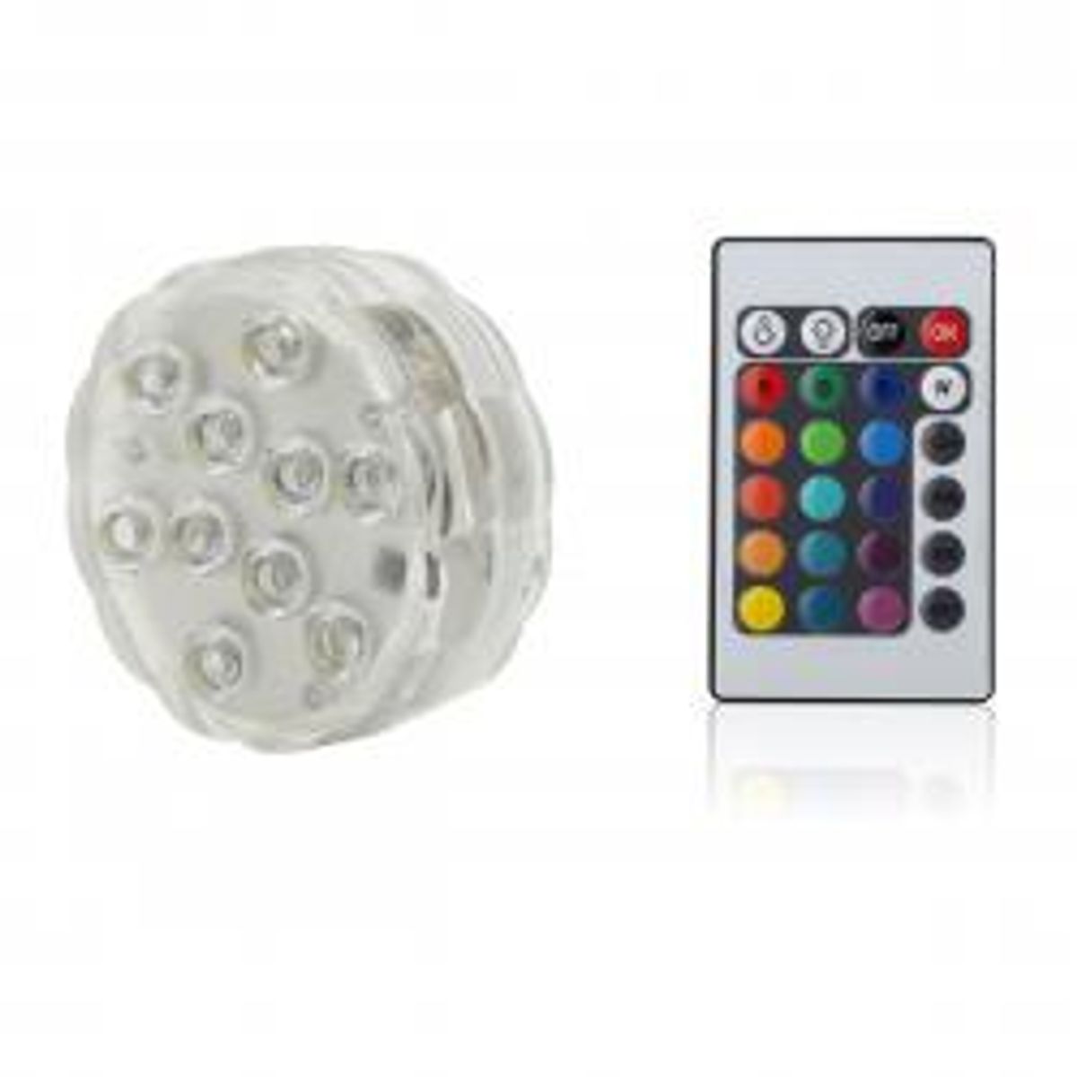 Muto Stort Vandtæt Led-lys + Fjernbetjening - Multi Color (1 X Big Multi Color Led + Remote) - Led-lys