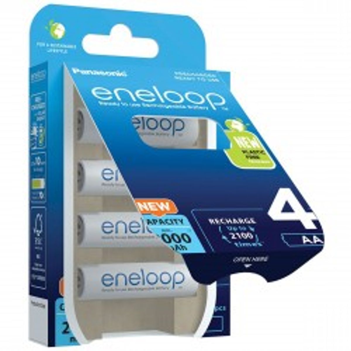 Panasonic Eneloop AA 2000 mAh Genopladelige Batterier - 4 stk. - Batteri