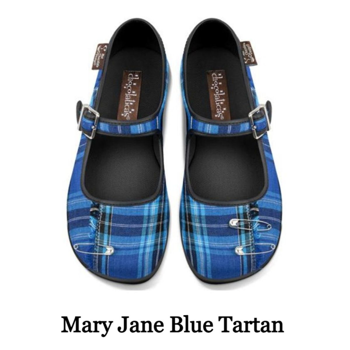 Blue Tartan Mary Jane Sko