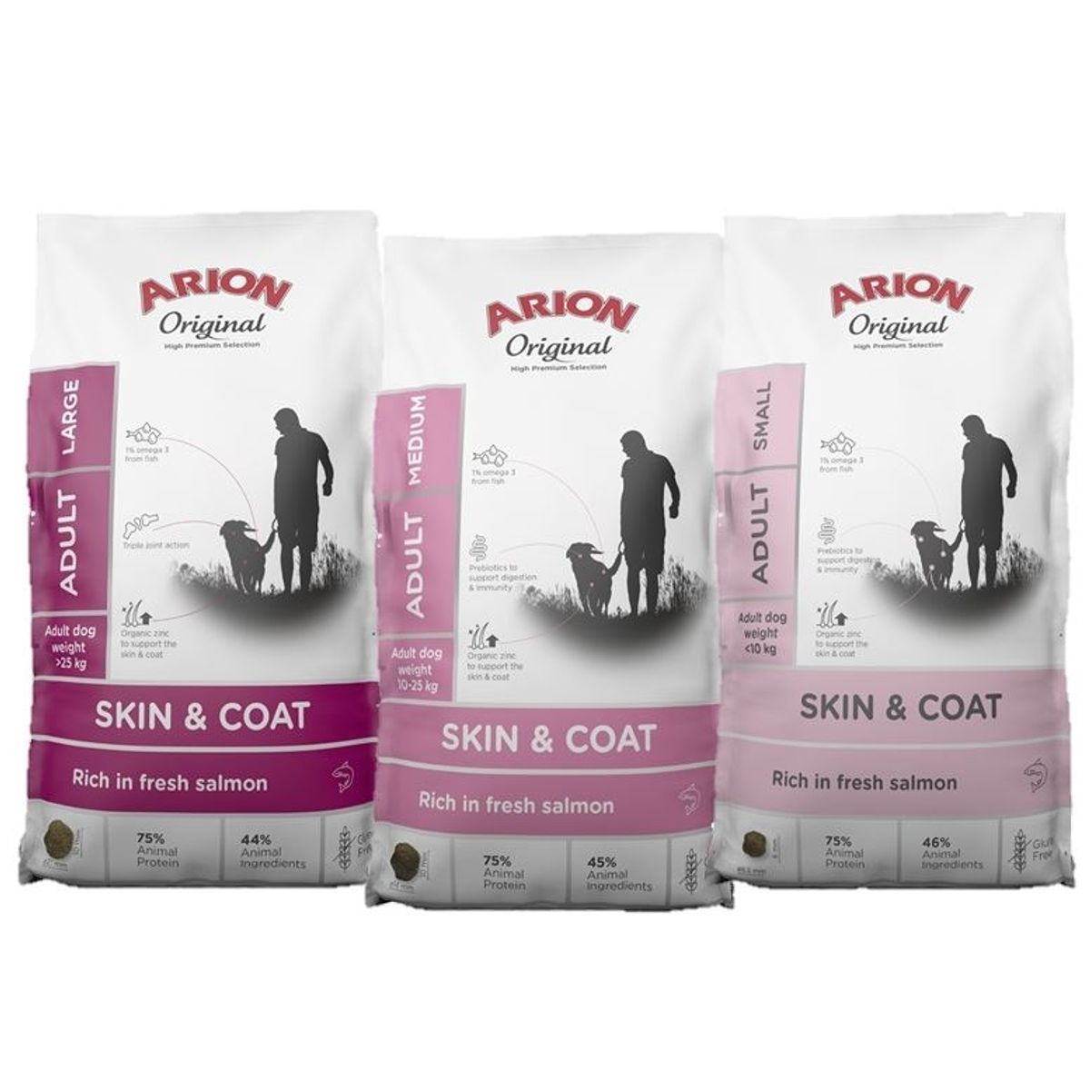 Arion Original Skin & Coat. Foder med fisk til voksen hund.