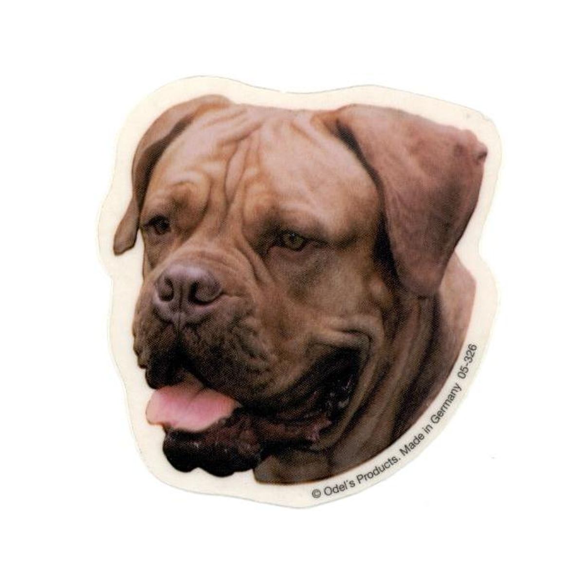 Dogue de Bordeaux, hv. Vælg: klistermærke, nøglering, broche, slipsenål, mm.