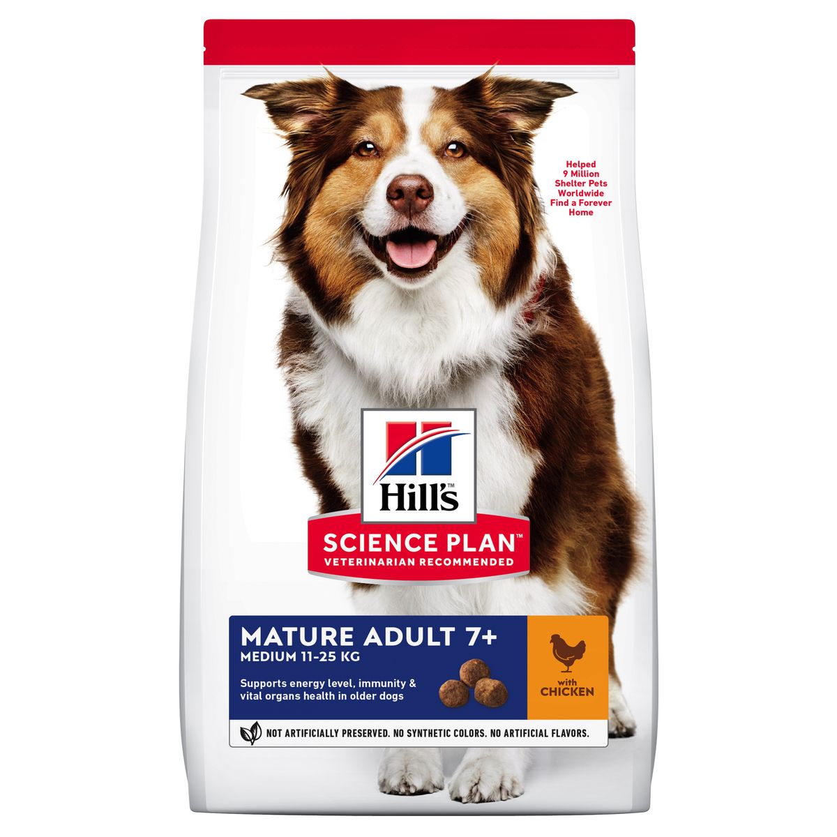 Hill's Science Plan Mature Adult 7+ Medium Breed. Chicken. 12kg.