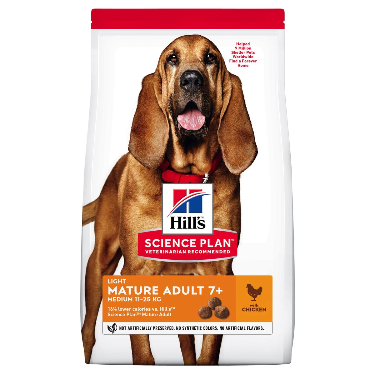 Hill's Science Plan&trade; Canine Mature Adult 7 + Light. Medium Breed. Chicken. 12kg.