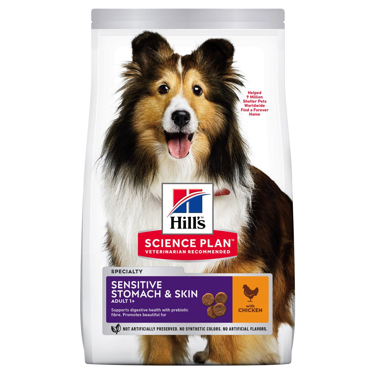 Hill's Science Plan. Sensitive Stomach and Skin, Chicken. Medium Breed. 12kg.