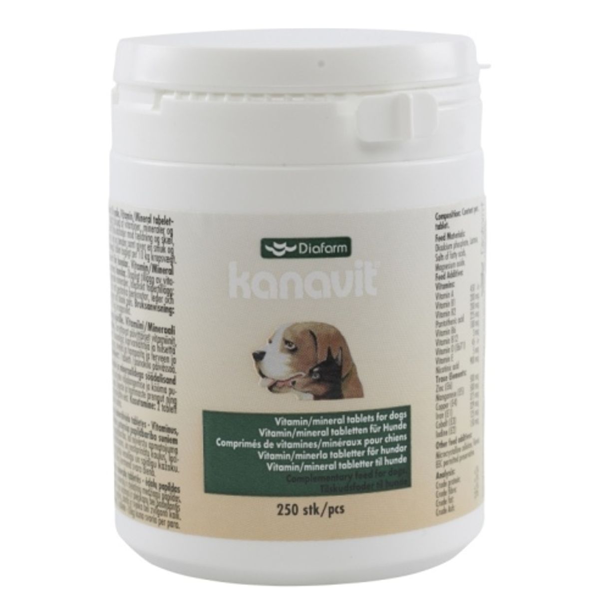 Kanavit vitamin- og mineraltabletter.