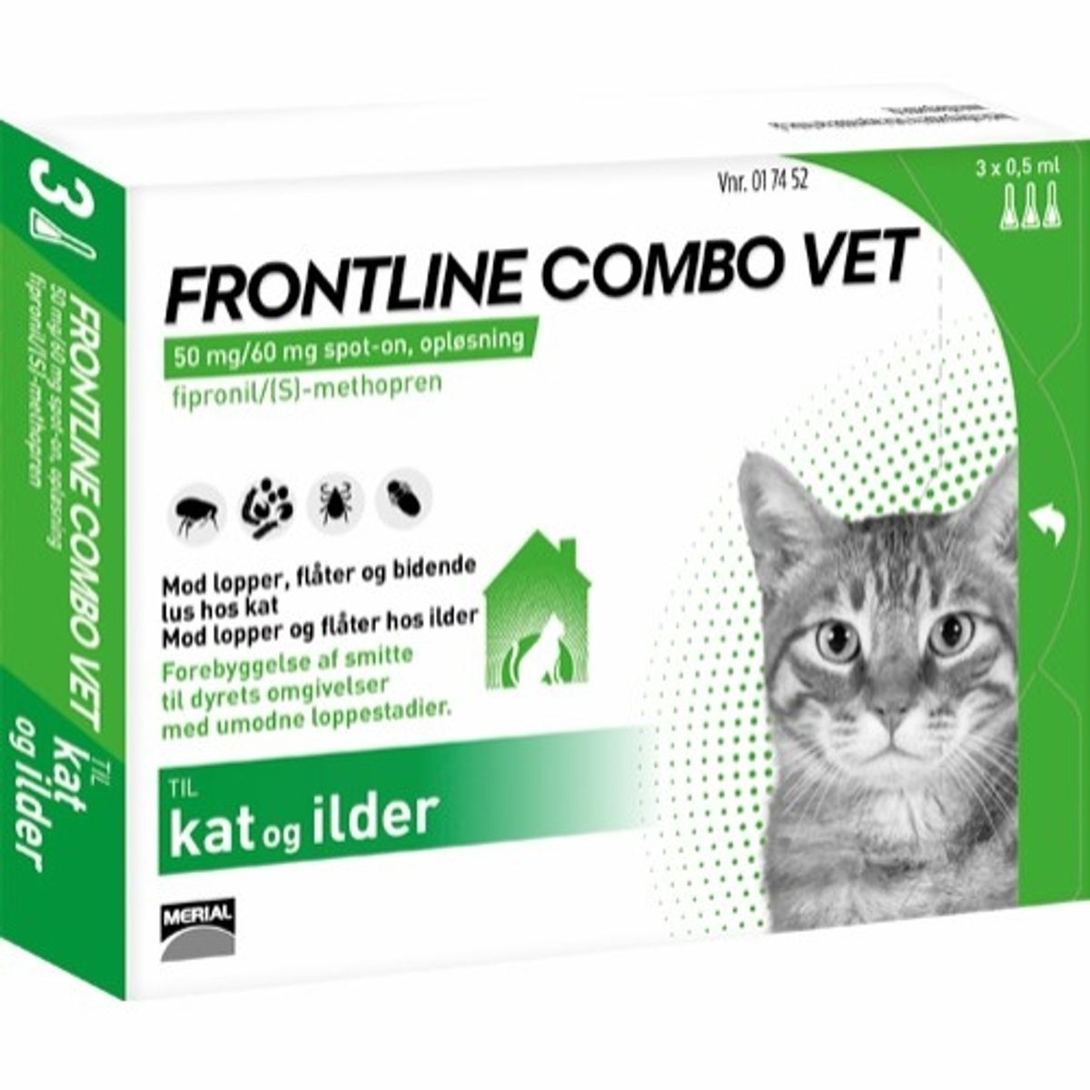 Frontline Combo Vet loppemiddel til kat, 0,50ml.