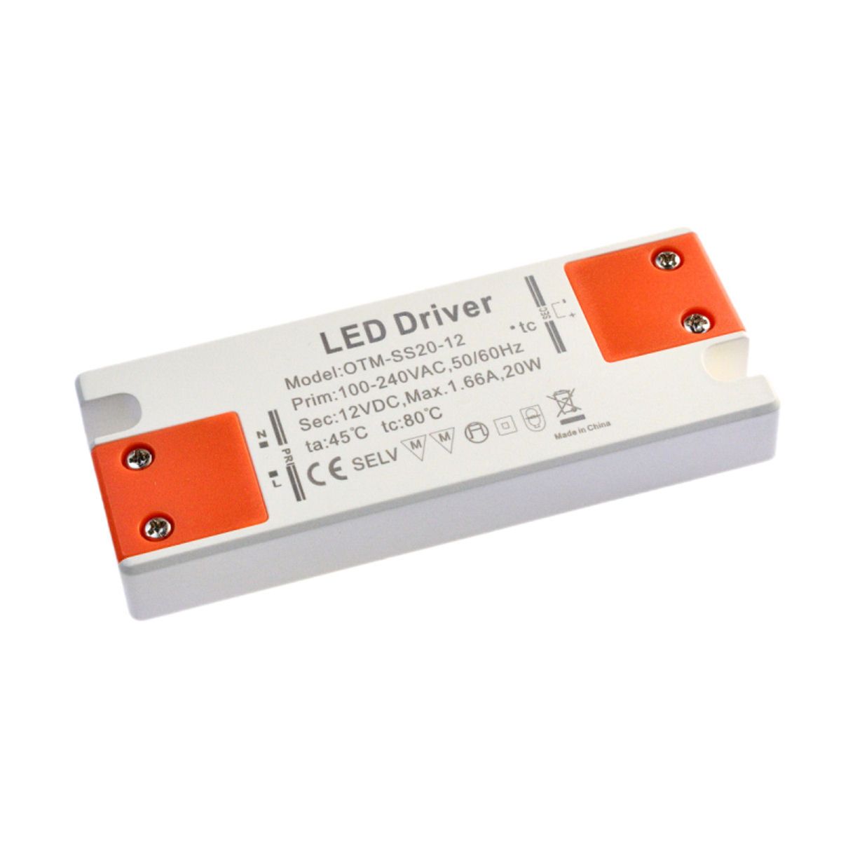 OTM 12V DC LED Driver, 20 Watt