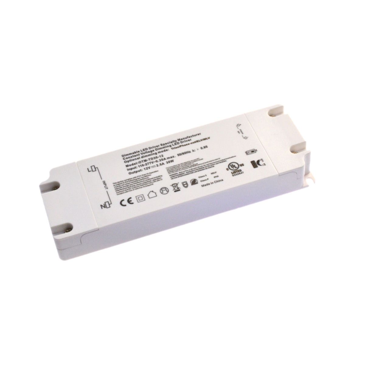 TRIAC 12V DC LED driver, 30Watt, dæmpbar - OTM-TD30