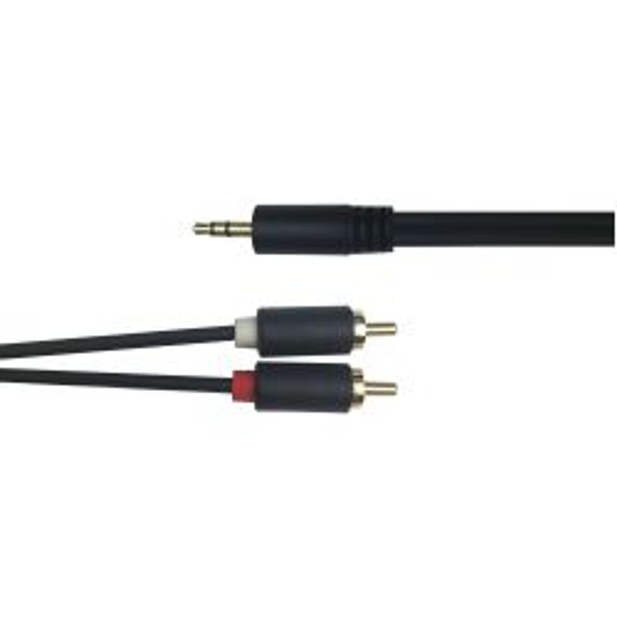 Deltaco Audio Cable, 3.5mm Male - 2xrca Male 1m, Black - Ledning