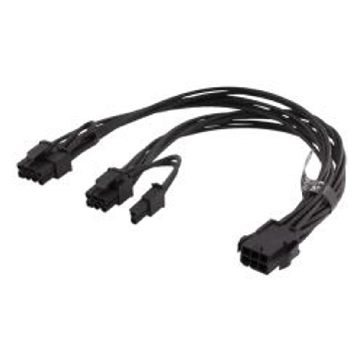 Deltaco Internal Pcie Power Cable, 6-pin To 2x 8-pin, 0,3m, Black - Ledning