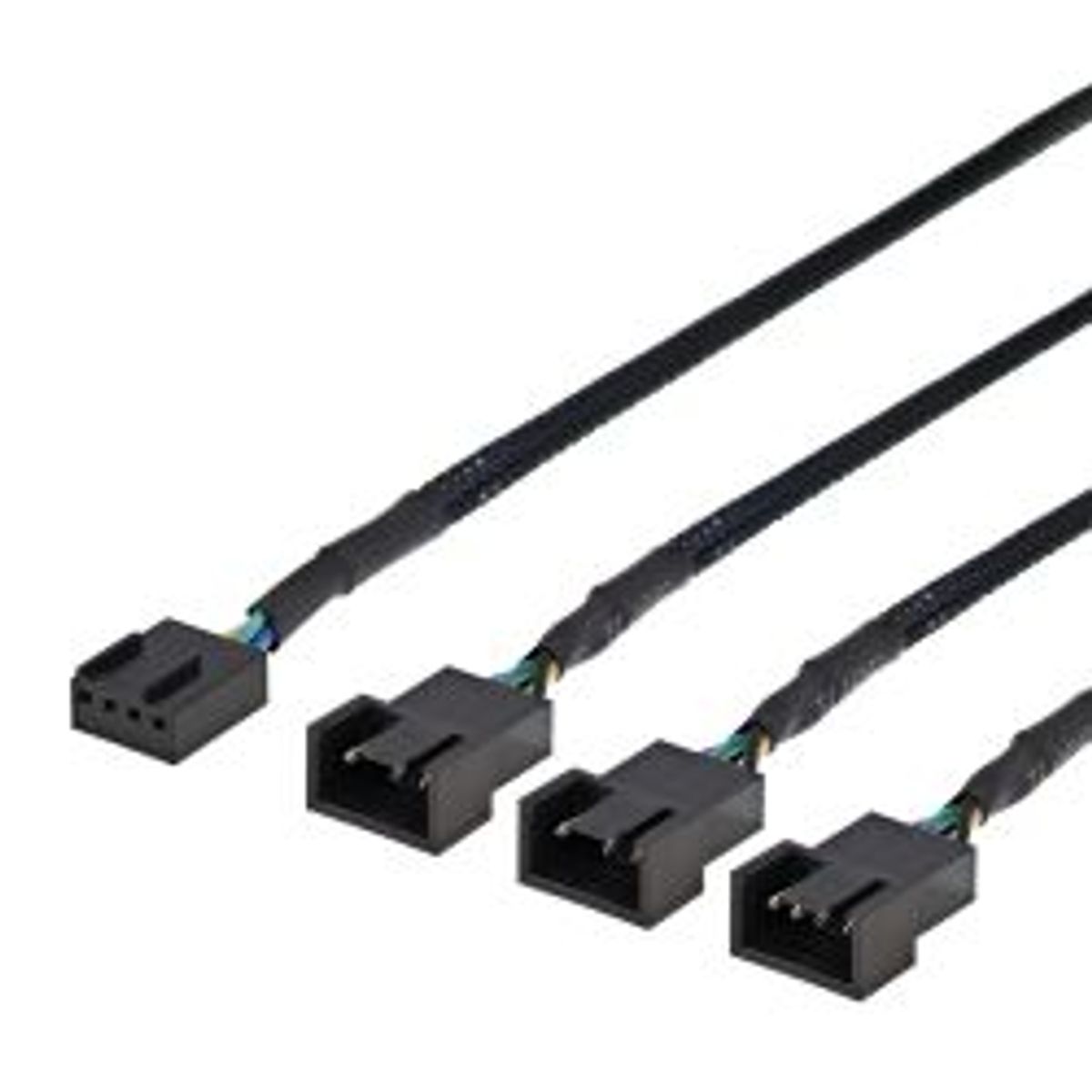 Deltaco Splitter For Pwm Fans, 4-pin To 3x4-pin Fe, Black - Ledning