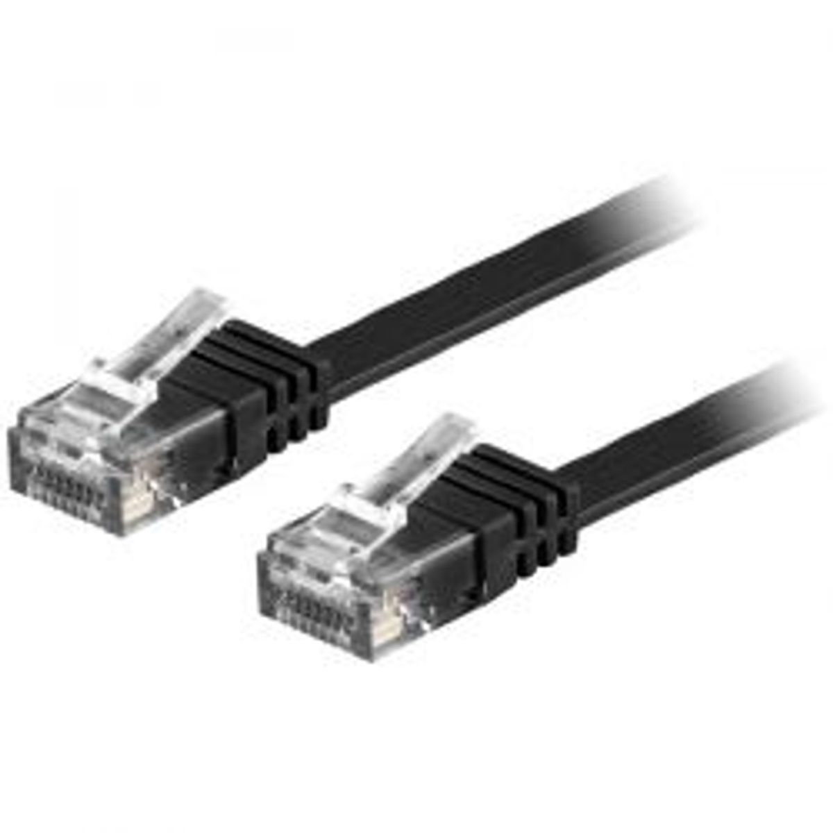 Deltaco U/utp Cat6 Patch Cable, Flat, 1.5m, 250mhz, Black - Ledning