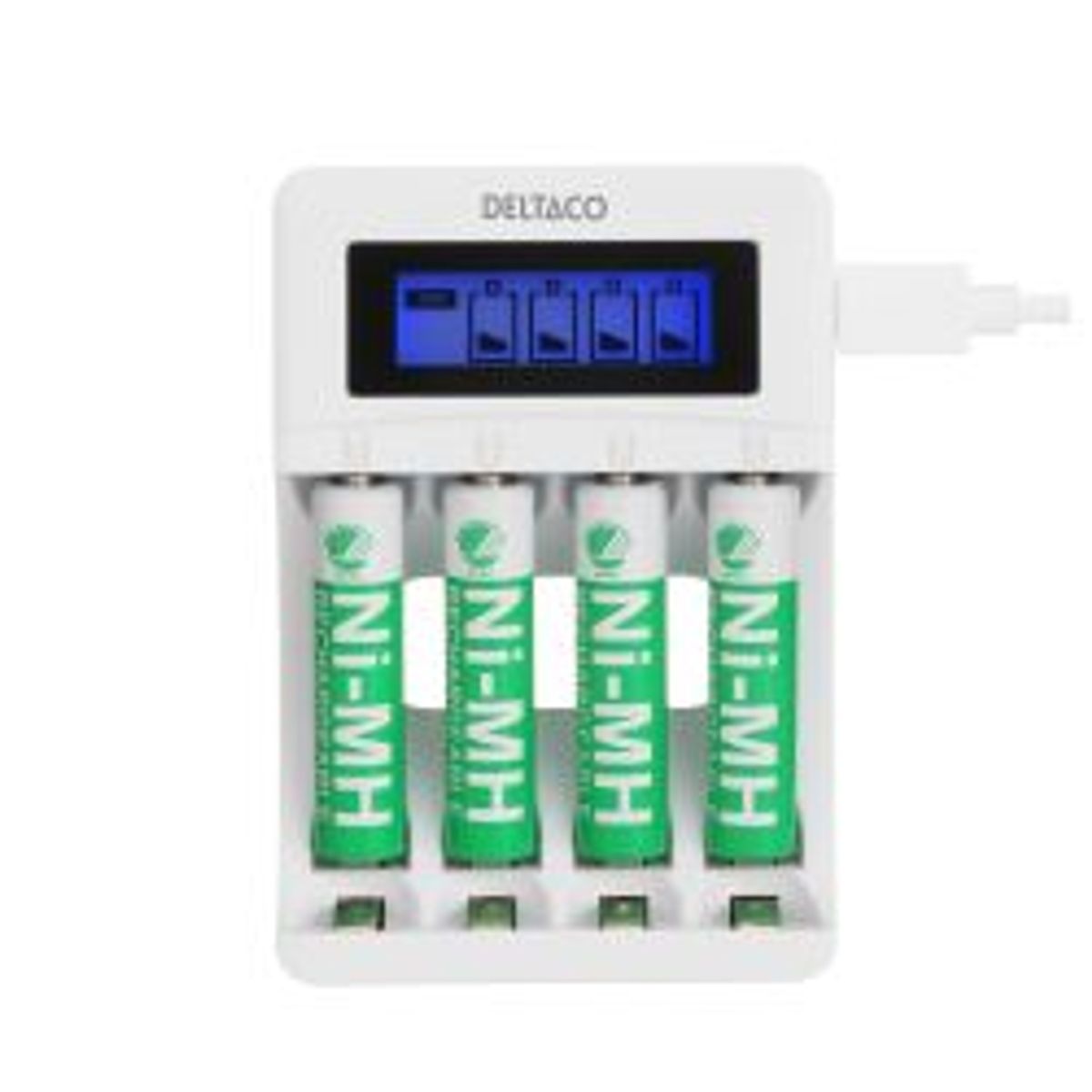 Deltaco Ultimate Ni-mh Usb Charger With 4 X Aaa Batteries - Oplader