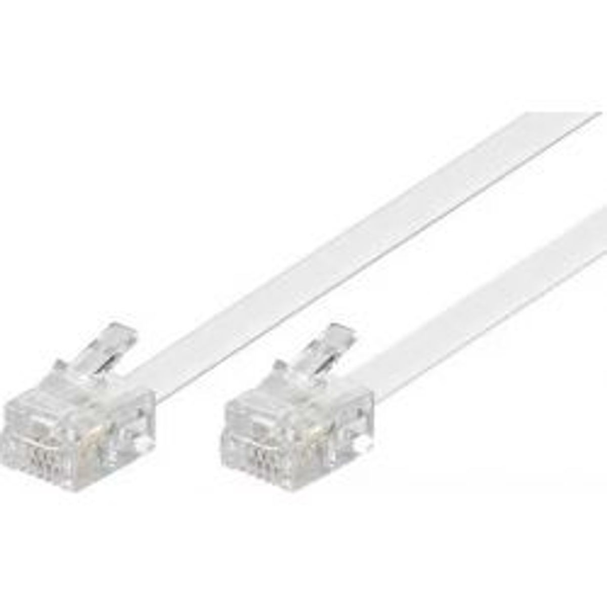 Deltaco Modular Cable, 6p4c(rj11) To 6p4c(rj11), 2m, White - Ledning