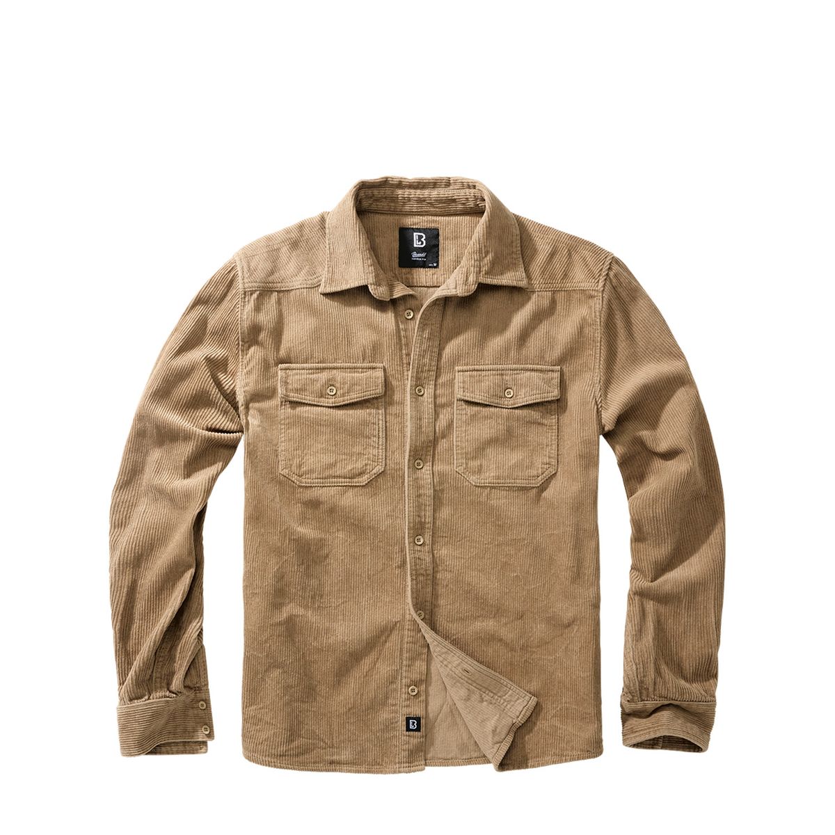 Brandit Corduroy Classic Langærmet Skjorte Camel