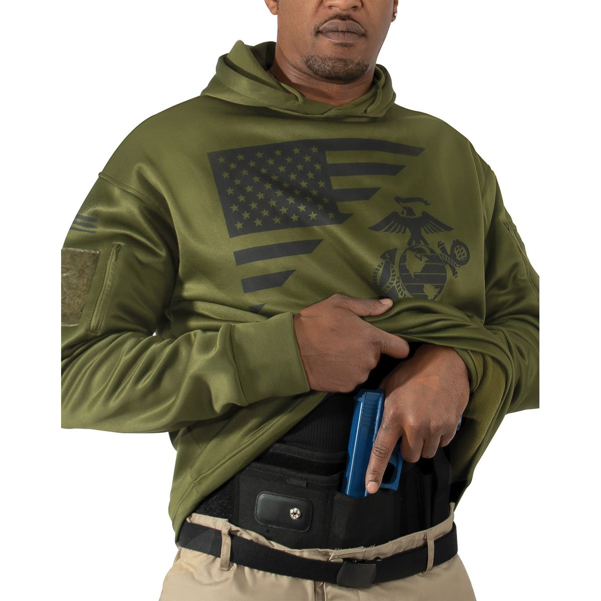 Rothco US Flag Concealed Carry Hoodie Olive