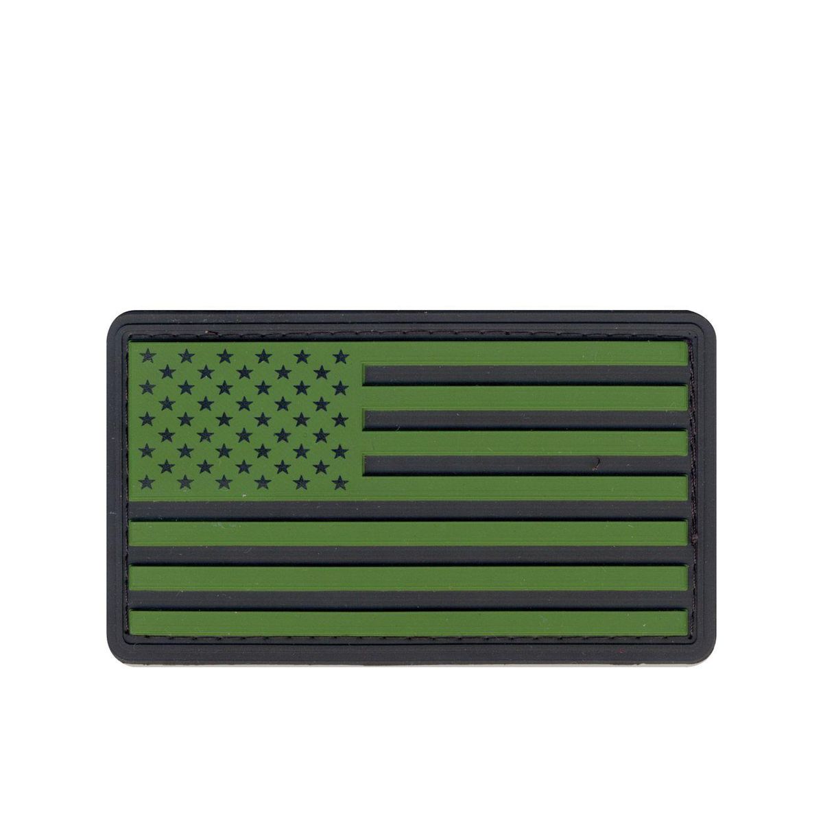 Rothco PVC US Flag Patch With Hook Back Black / Olive