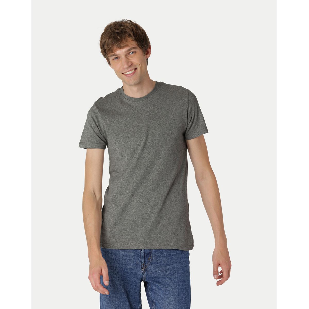 Neutral Fitted T-Shirt Mørk Grå Melange