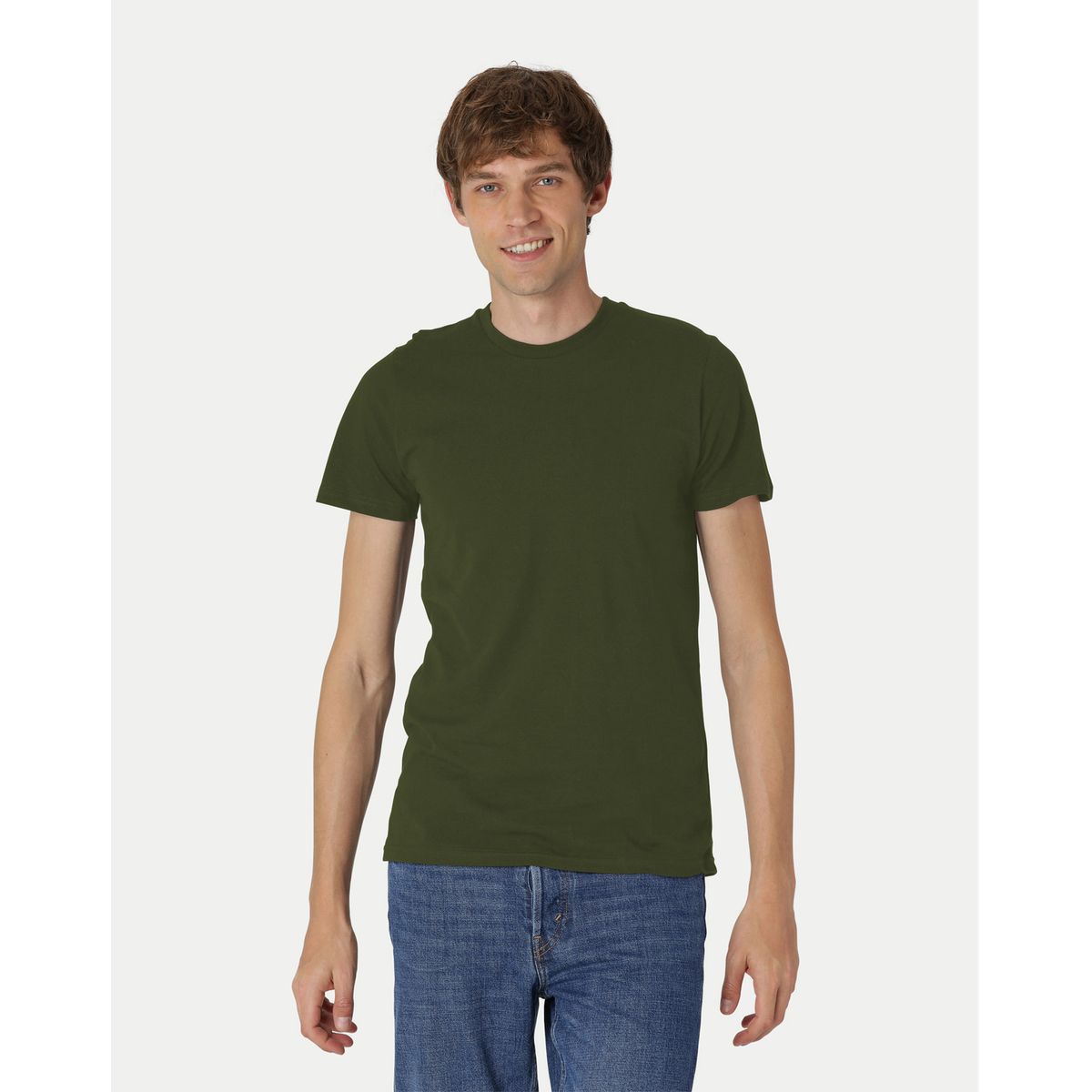 Neutral Fitted T-Shirt Oliven