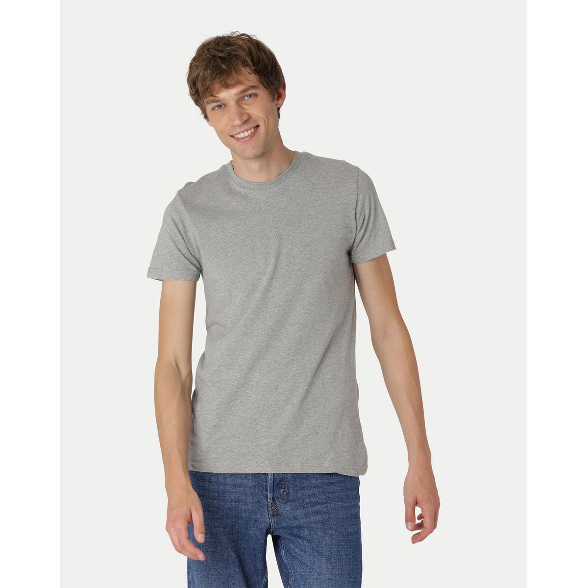 Neutral Fitted T-Shirt Grå Melange