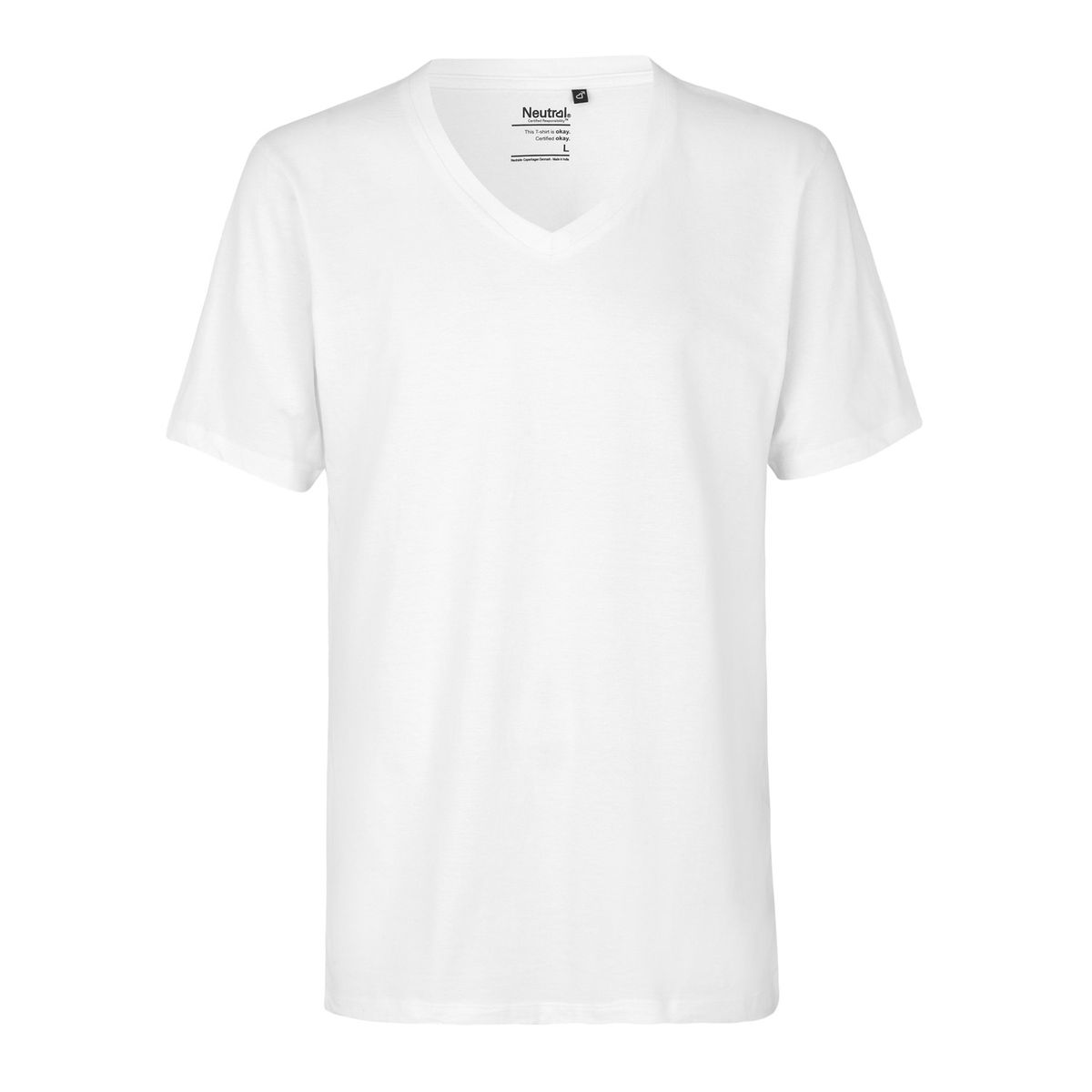 Neutral Deep V-neck T-Shirt Hvid