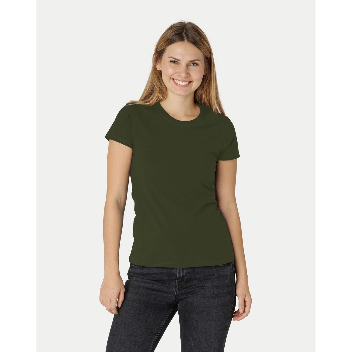 Neutral Dame Klassisk T-Shirt Oliven