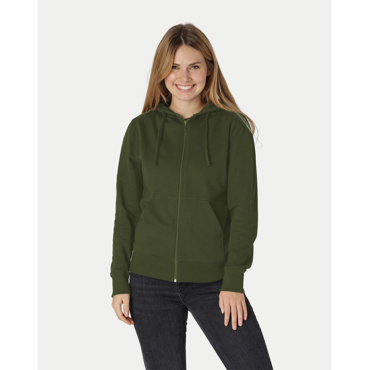 Neutral Organic - Ladies Hooded w. Zip Olive