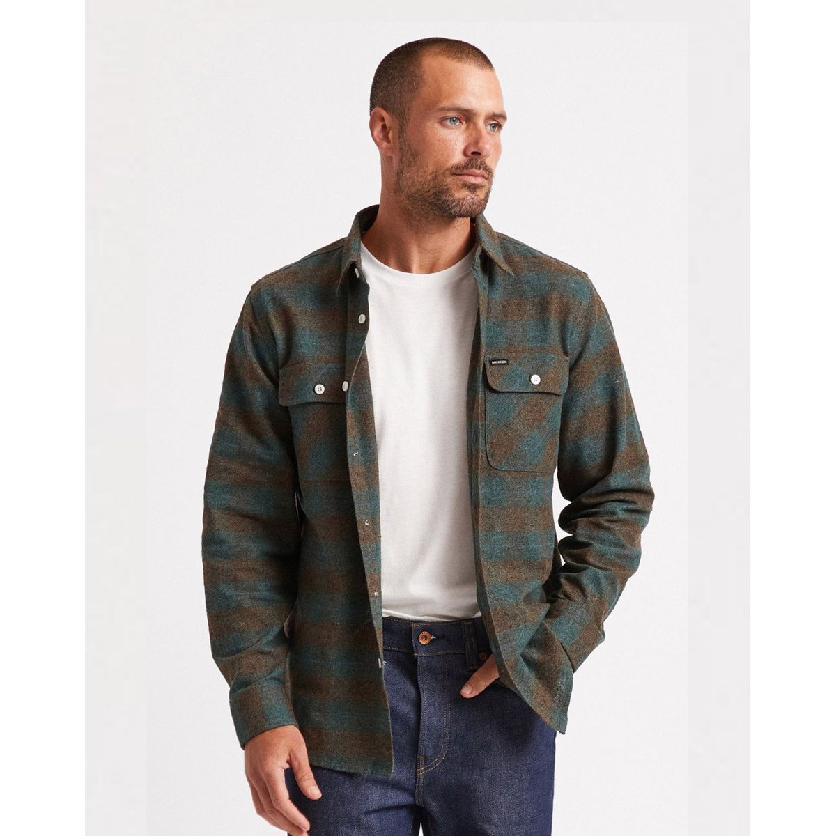 Brixton Bowery Langærmet Flannel Skjorte