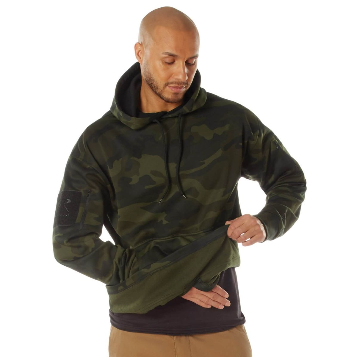 Rothco Hoodie med skjult lomme Midnight Woodland Camo